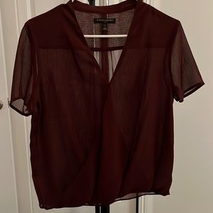 Banana Republic sheer dress shirt. Burgundy.